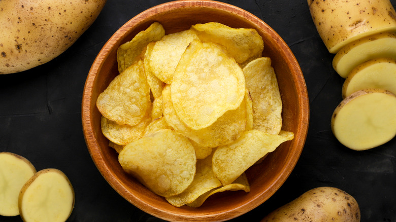 Potato chips in bowl