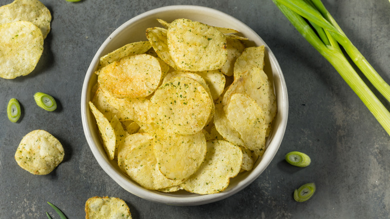 bowl of sour cream and onion chips