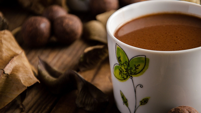 Caribbean cocoa tea in a mug