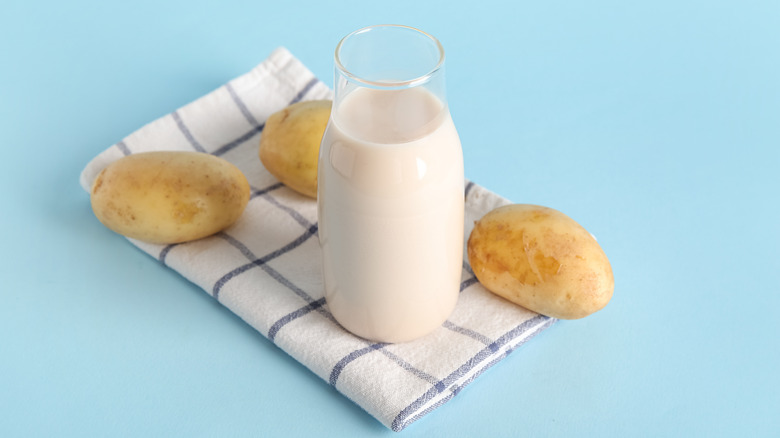 Potato milk in jug