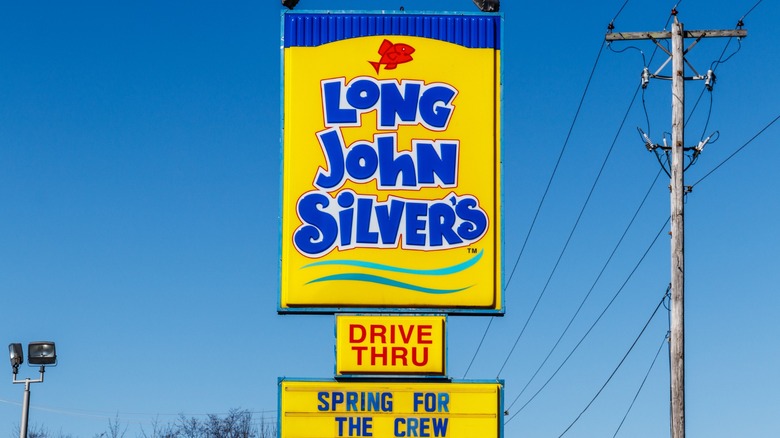 Long John Silver's Drive Thru Sign