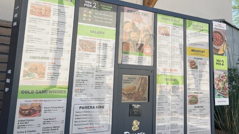 Drive-thru menu