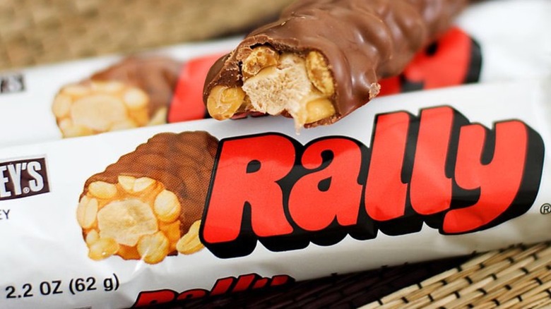 Close up of Hershey's Rally bar