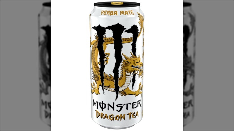 A can of Monster Dragon Tea Yerba Mate