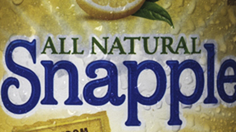 Snapple logo on bottle label