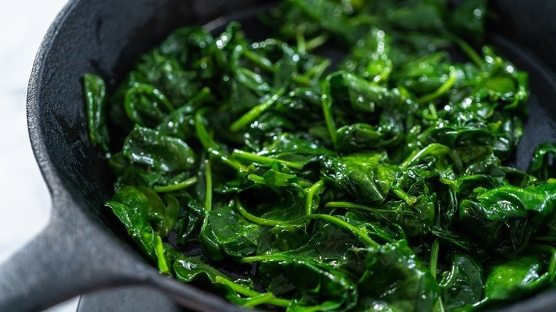 A close-up of Capital Grille's Sautéed Spinach