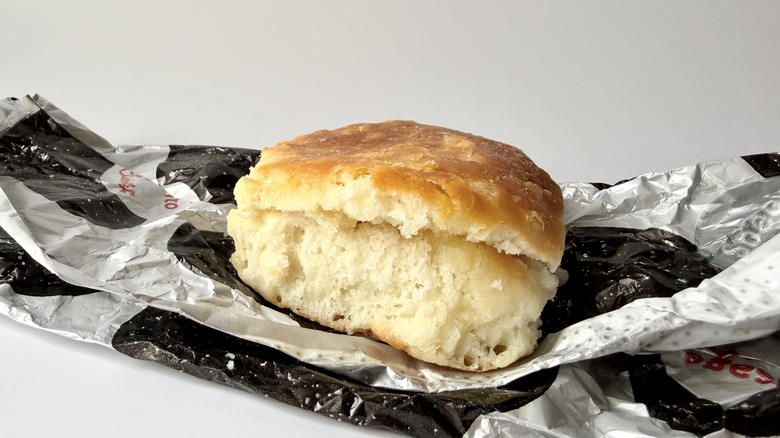Chick-fil-A's biscuit on the fast food packaging