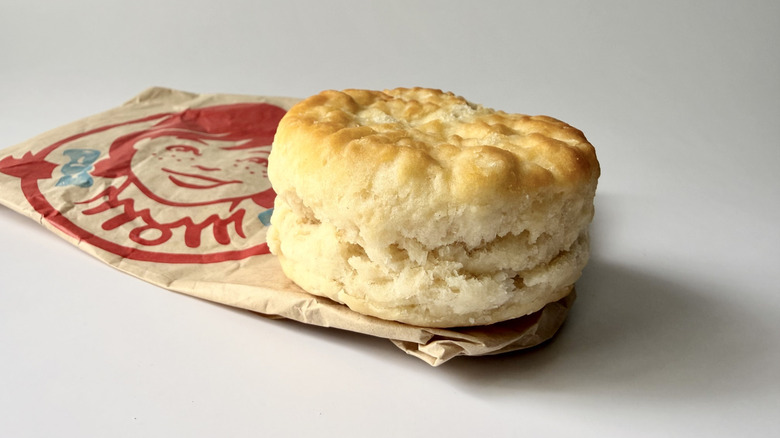 Wendy's biscuit on the fast food packaging