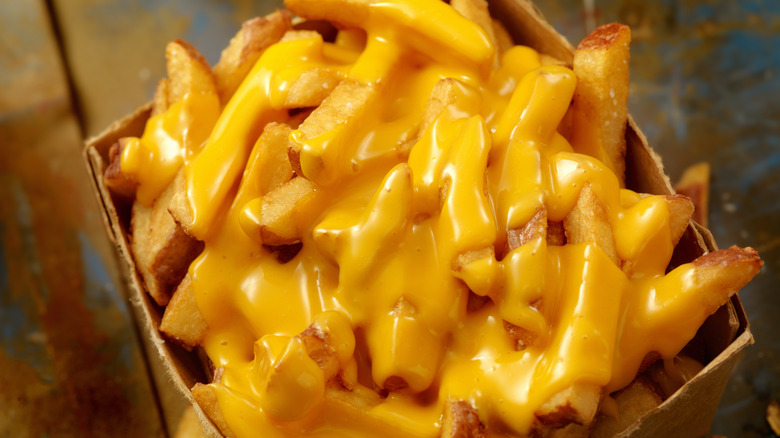cheese fries in carton