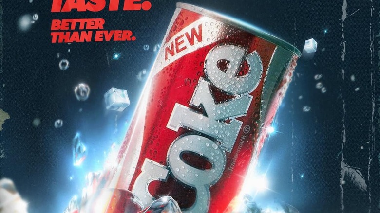 Ad photos showing can of New Coke on iceberg