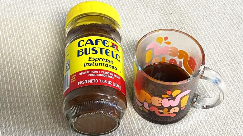 Cafe Bustelo instant esresso with cup