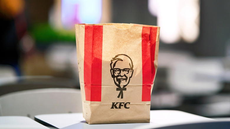 KFC bag on table