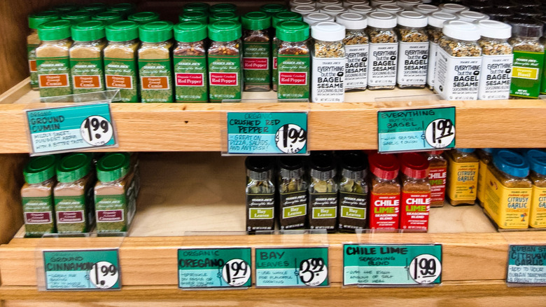 Trader Joe's seasonings and spices on store shelves