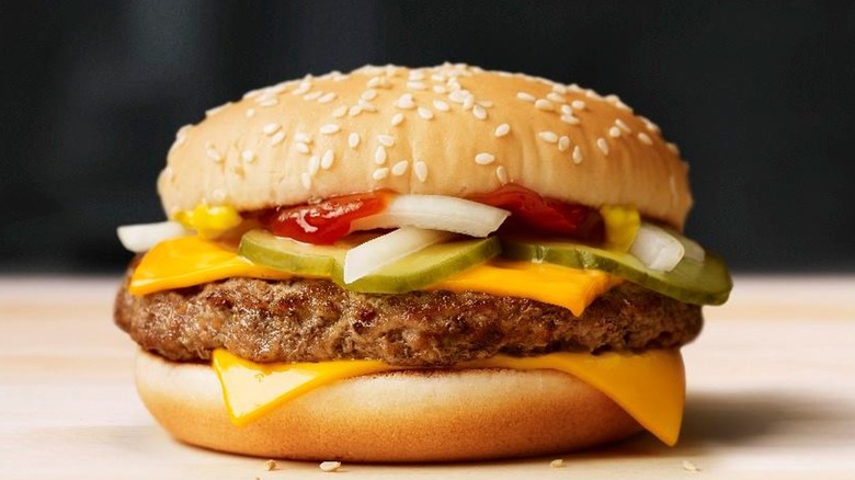 Juicy fast food cheeseburger