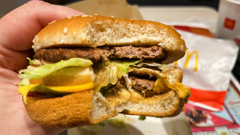 Close up of Big Mac hamburger