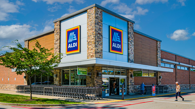 Exterior of an Aldi store