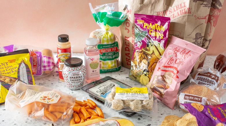 Variety of Trader Joe's products on table