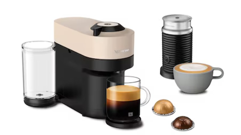 Nespresso Vertuo Pop+ Beige & Aeroccino3 Milk Frother