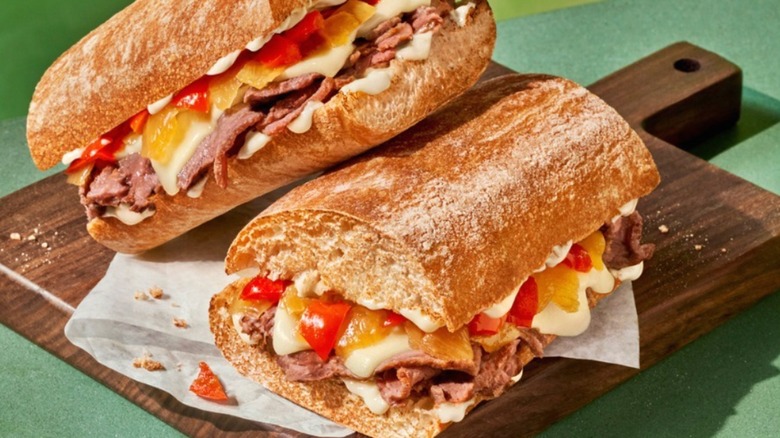 Ciabatta Cheesesteak restaurant sandwich