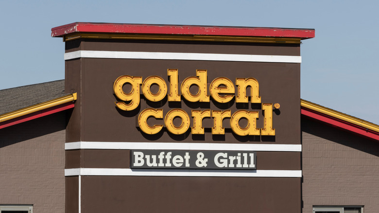 Golden Corral Buffet and Grill sign on a restaurant building