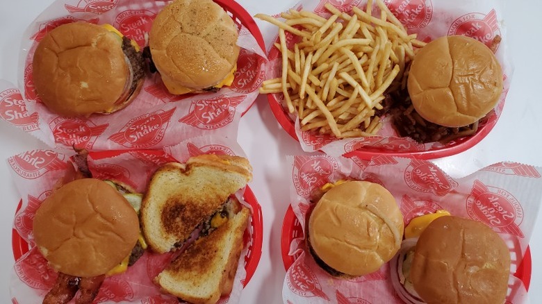 Steak 'n Shake sandwiches and fries