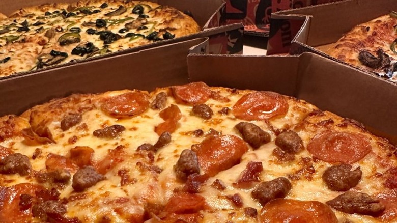Pizza Hut pork sausage and pepperoni pizza
