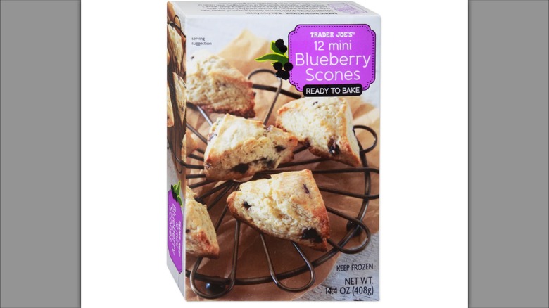 Box of Trader Joe's Mini Blueberry Scones