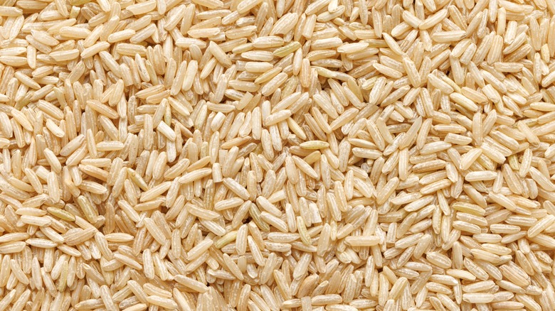 close-up shot of brown rice