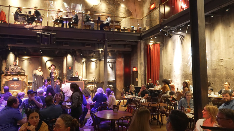 Crowd of people inside The Edison restaurant