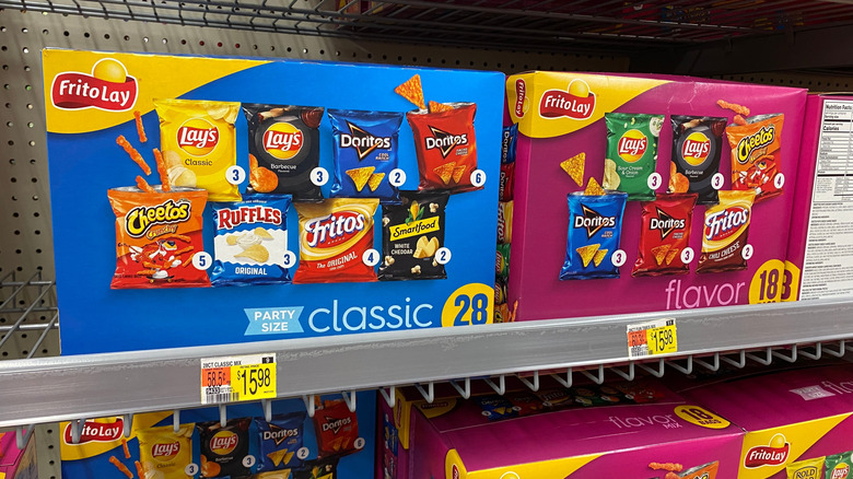 boxes of Frito Lay variety packs