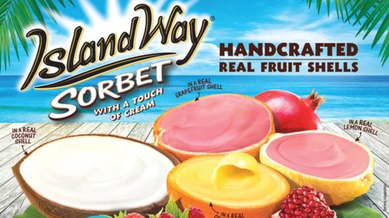 a pack of Costco's frozen sorbet fruit shells