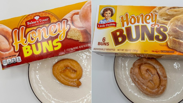 Two boxes of Honey Buns with plates