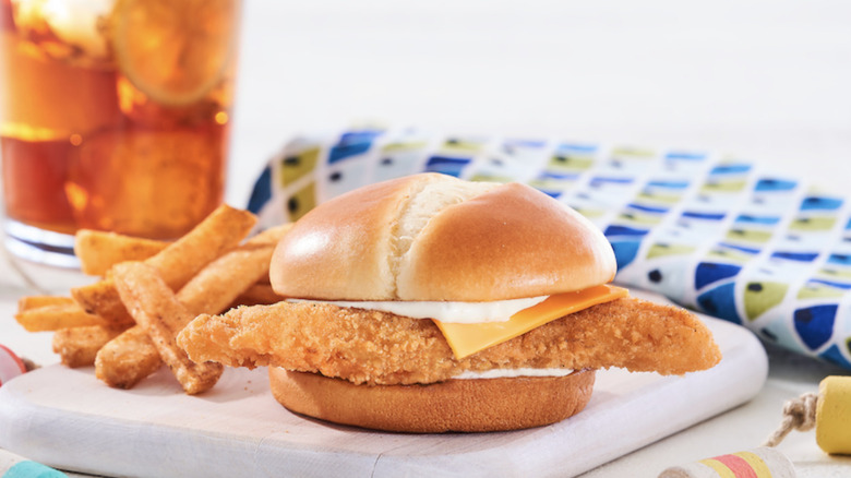 Fish sandwich on board