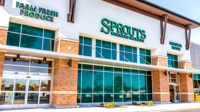sprouts grocery storefront on a sunny day