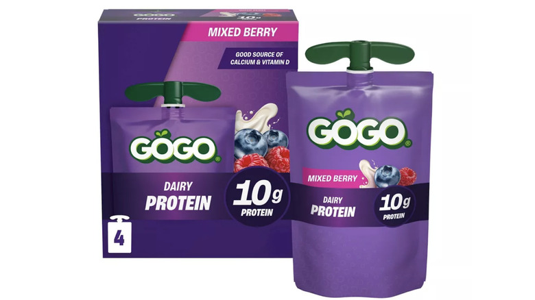 GoGo Squeez dairy protein snack box and pouch