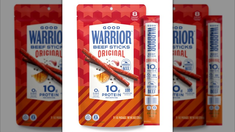 A package of Good Warrior beef sticks