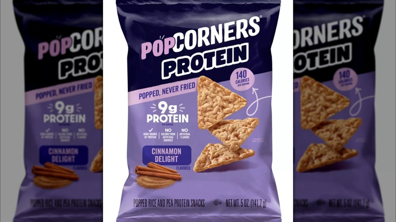 A bag of Popcorners Protein Cinnamon Delight