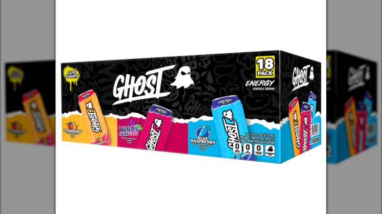A box of Ghost Energy Drink Variety Pack, featuring three different flavors.
