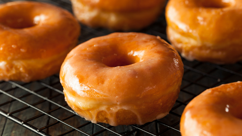 Fresh glazed donuts