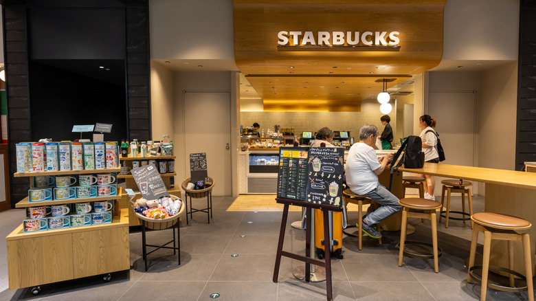 Customers inside Starbucks