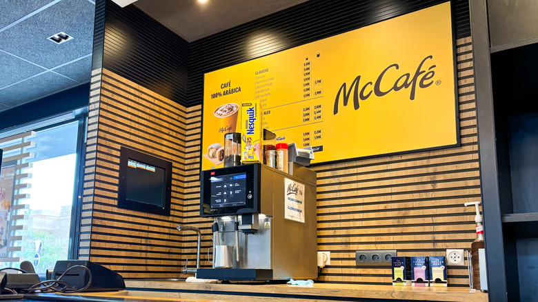 Modern coffee station at McCafe.