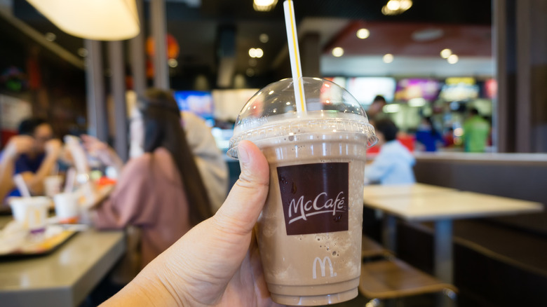 Iced chocolate McCafe drink at Mcdonalds