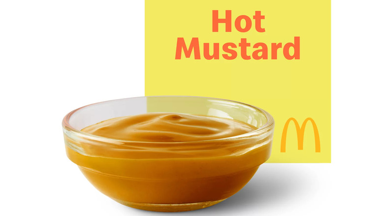 McDonald's Hot Mustard Sauce in a glass container
