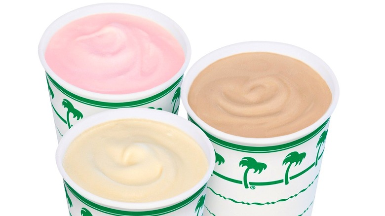 A lineup of In-N-Out milkshakes