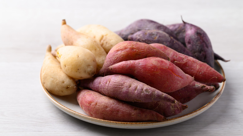 A plate of various sweet potatoes