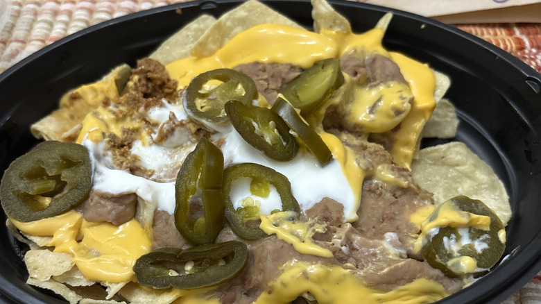 A closeup of Taco Bell's nachos