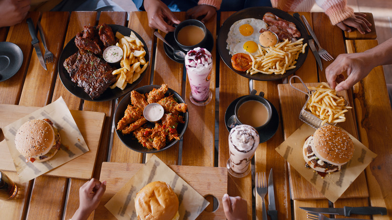 Table with an array of food
