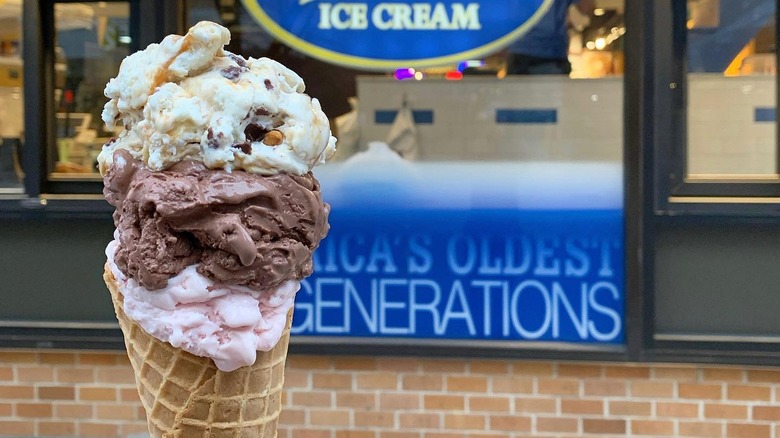 An ice cream cone from Bassetts Ice Cream Parlor