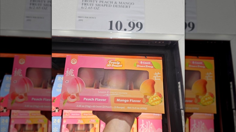 Box of Frosty Fun Peach and Mango 3D Fruit Shaped Frozen Desserts