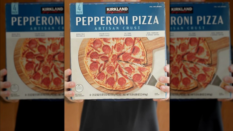 Box of Kirkland Signature Artisan Crust Pepperoni Pizza